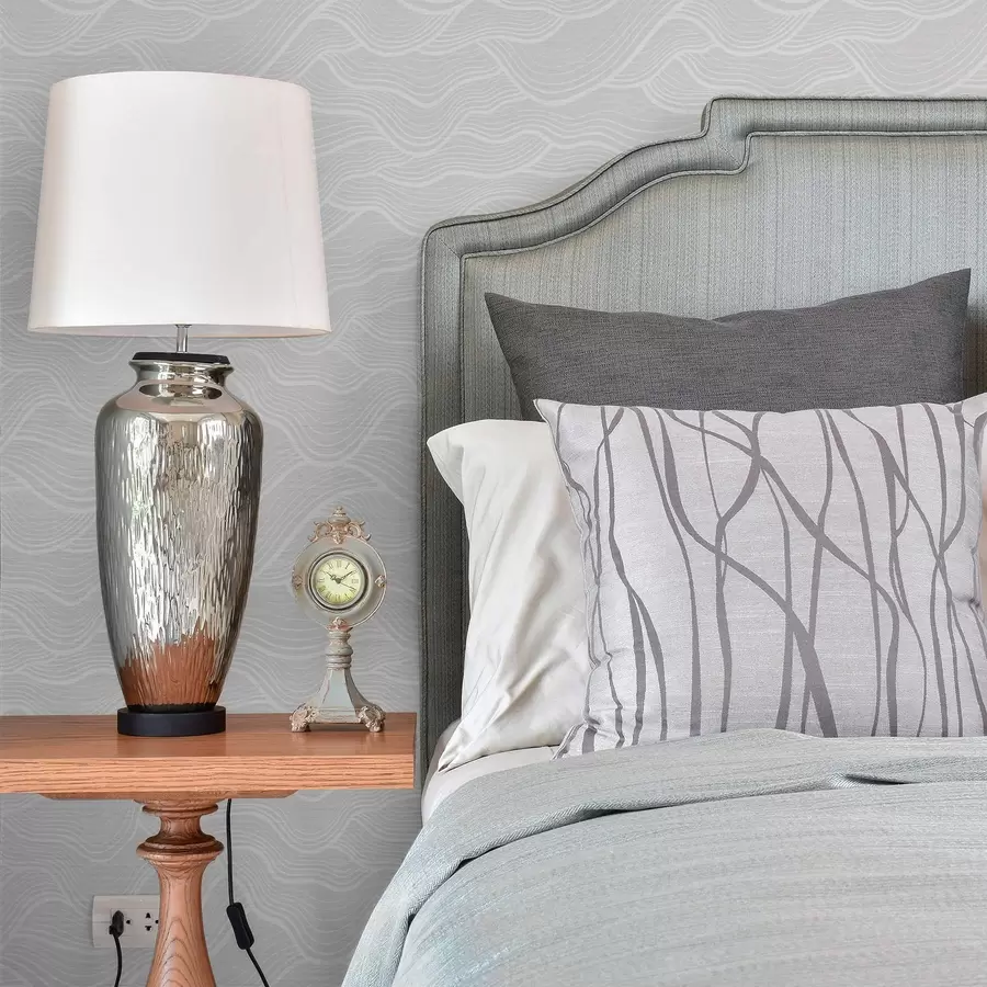Шпалери Дуже світло-сірі хвилі з ритмом тонких ліній a00682