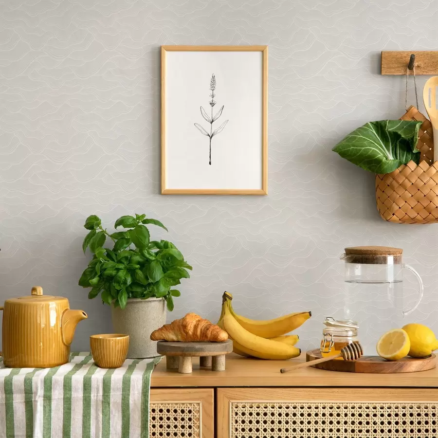 Шпалери Світлові хвилі, майже білий рельєф, мінімальний a00682v2