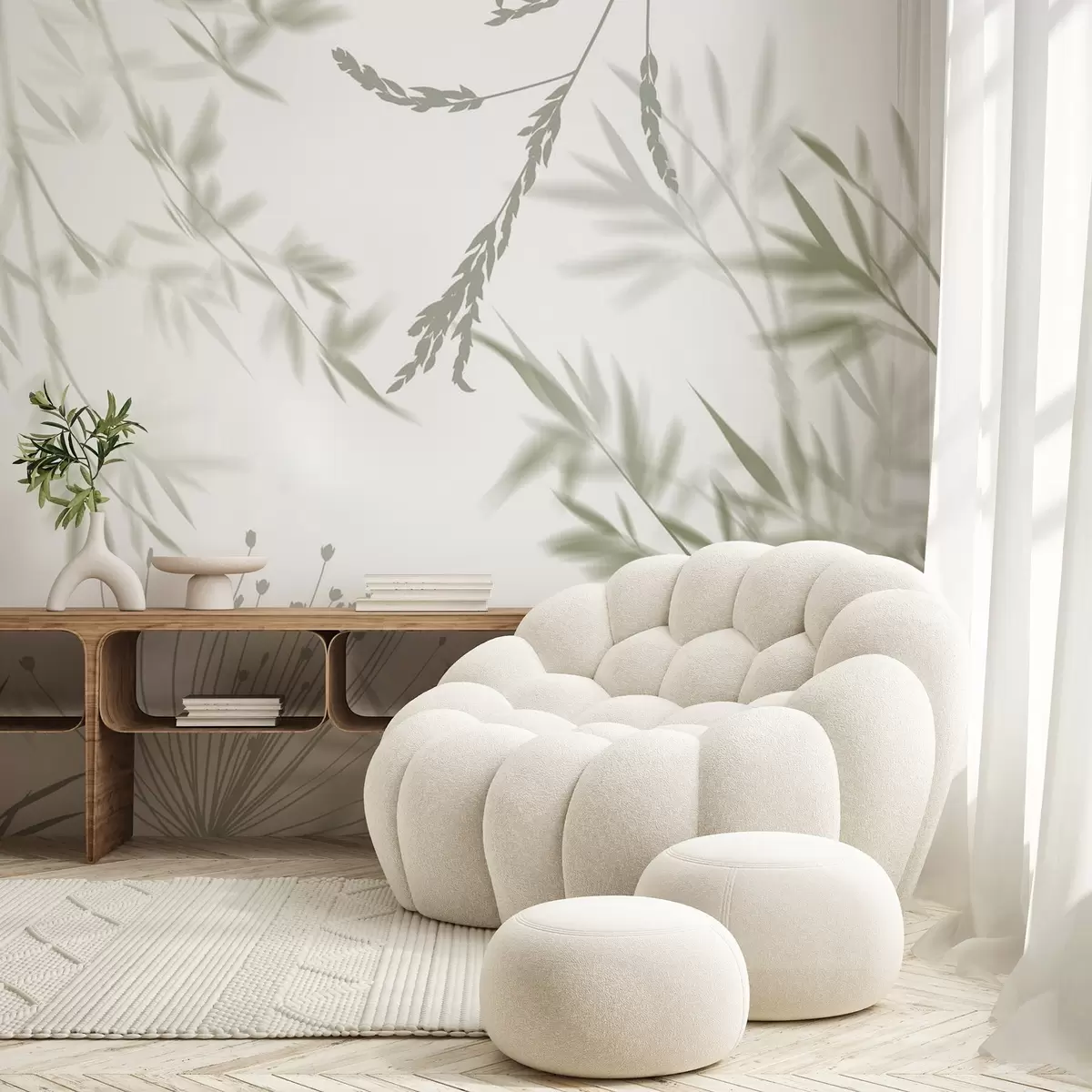 Шпалери Силуети листя w04850