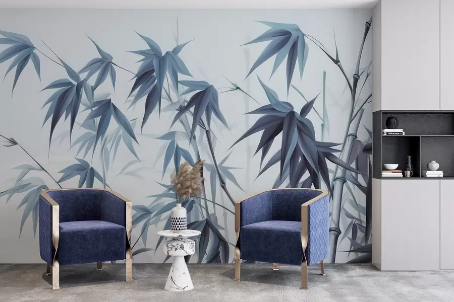 Шпалери Бамбук на світлому акварельному тлі w04834v2