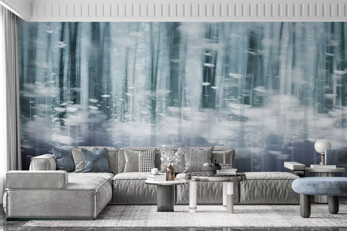 Шпалери Стилізовані стовбури дерев у пастельних кольорах w04844v1