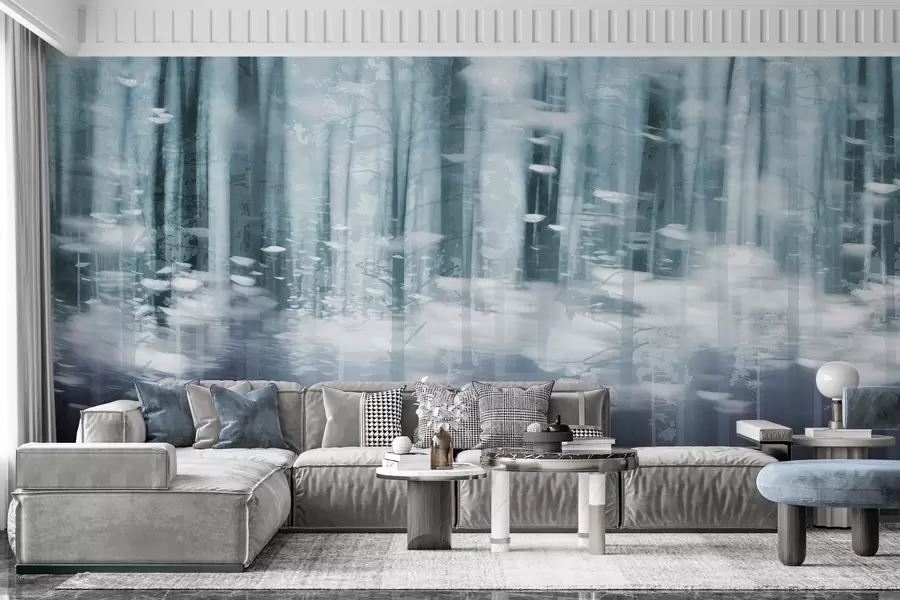 Шпалери Стилізовані стовбури дерев у пастельних кольорах w04844v1