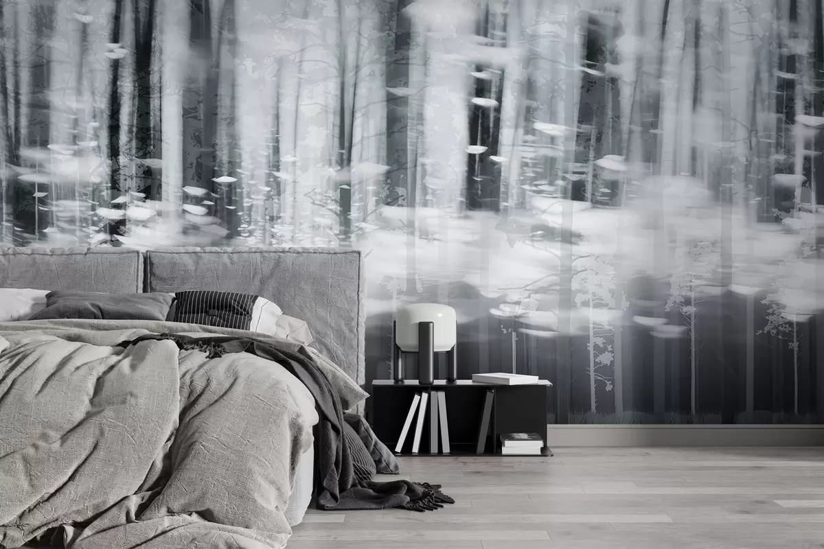 Шпалери Стилізовані стовбури дерев у пастельних кольорах w04844v2