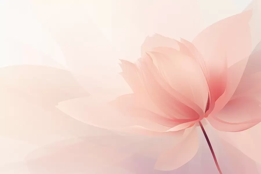 Шпалери Велика квітка в ніжних персиково-рожевих тонах w09356