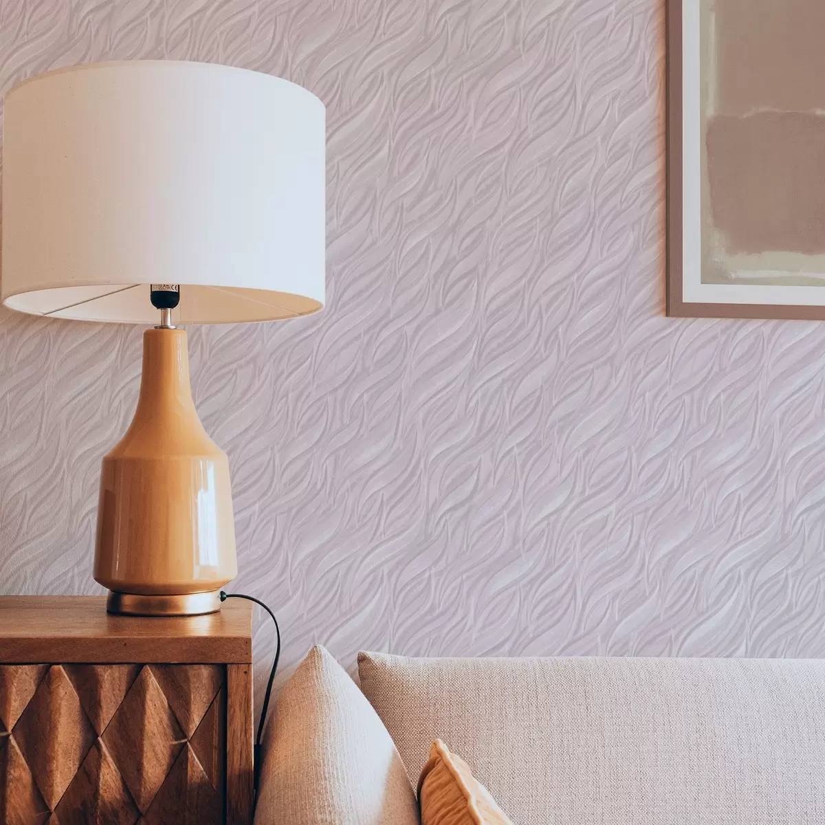 Шпалери Текстуровані хвилі, пудрово-рожевий a00688v1
