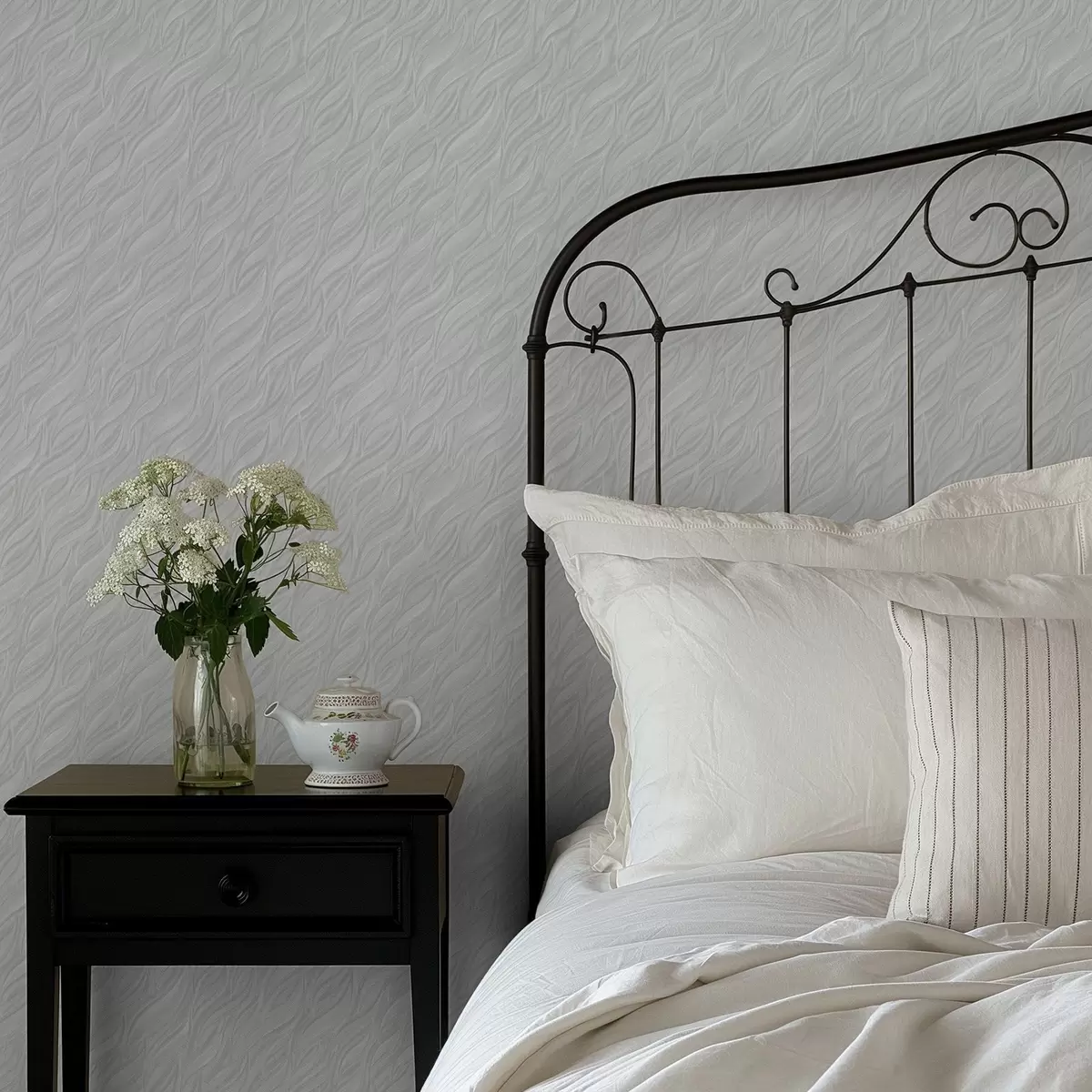 Шпалери Текстуровані хвилі, світло-м'ятний колір a00688v2