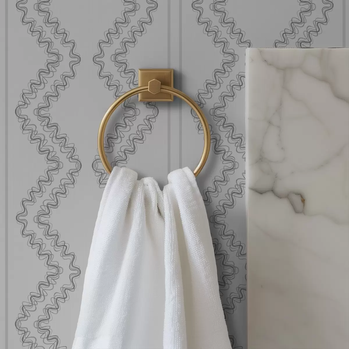 Шпалери Зигзаги з мереживною лінією, нейтральний сірий колір a00689v2