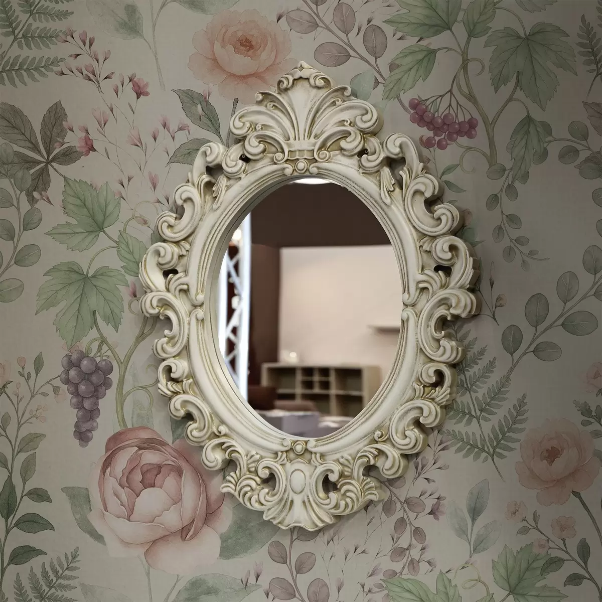 Шпалери Пастельний сад з трояндами, папоротями та виноградом a00867