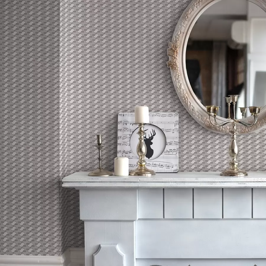 Шпалери Модульні плитки мауве з з'єднаними півколами a00915