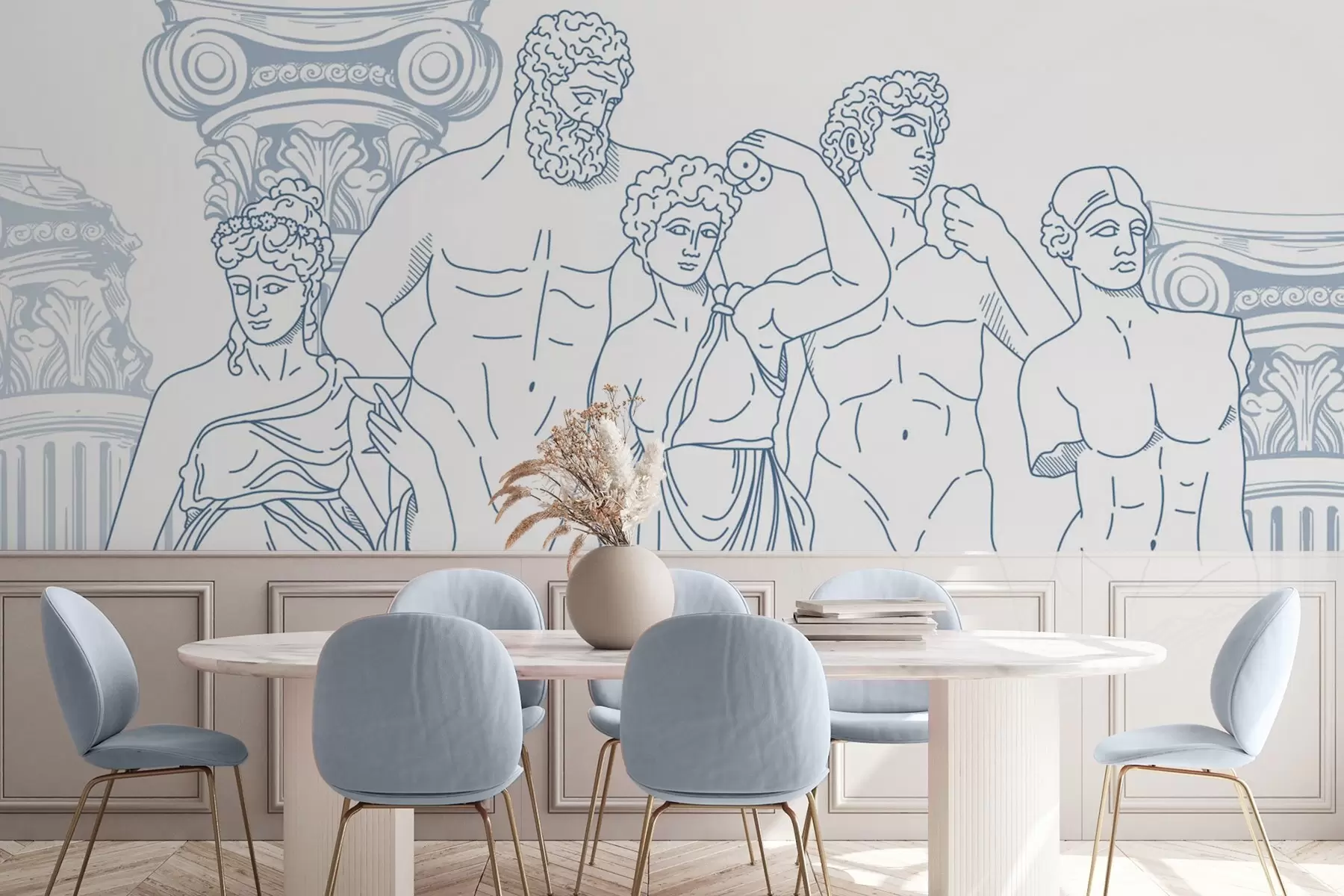 Шпалери Стародавні люди і колони w04865