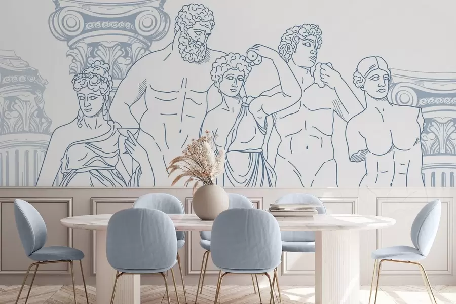 Шпалери Стародавні люди і колони w04865