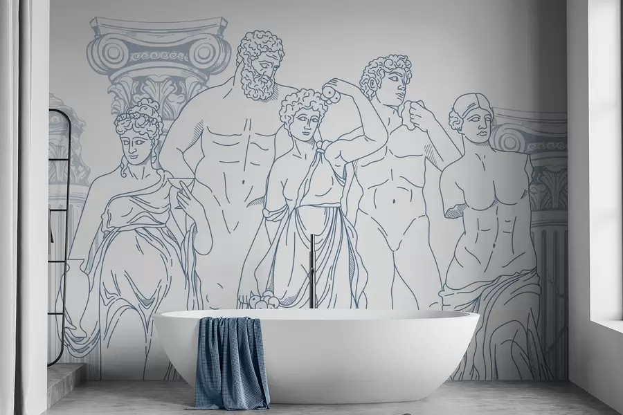 Шпалери Стародавні люди і колони w04865