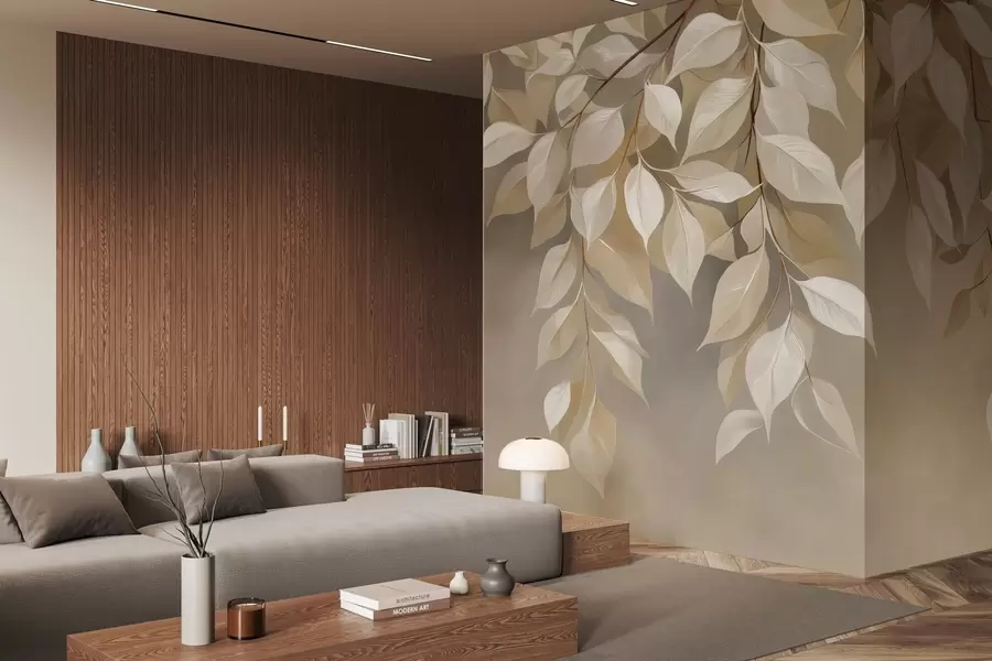 Шпалери Гілка кервелю з листям w04899