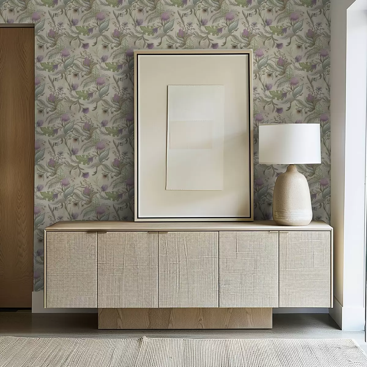 Шпалери Бутони бузку та ніжна зелень на кремовому тлі a00930v2