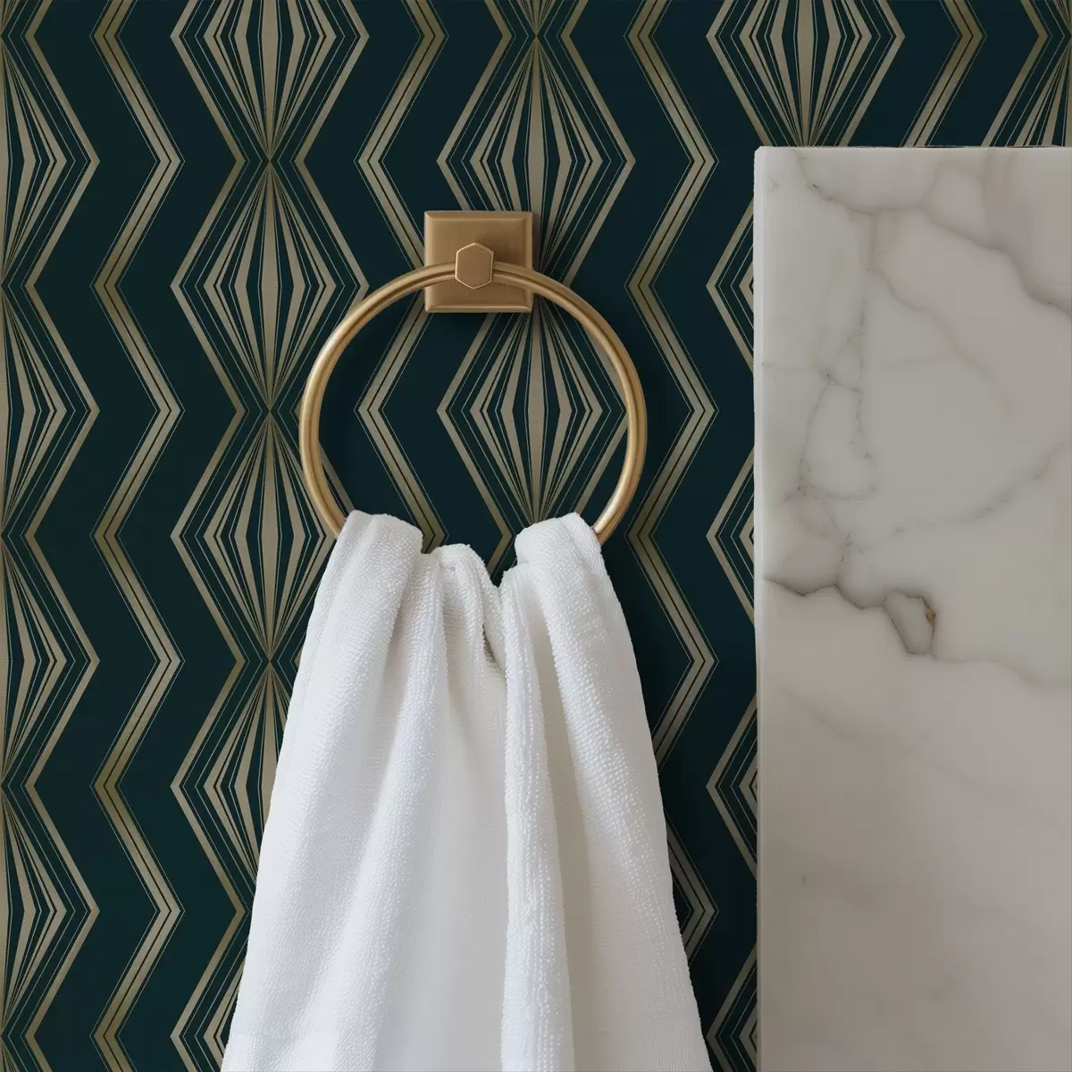 Шпалери Темно-бірюзовий геометричний візерунок у вигляді ромбів a00973v1