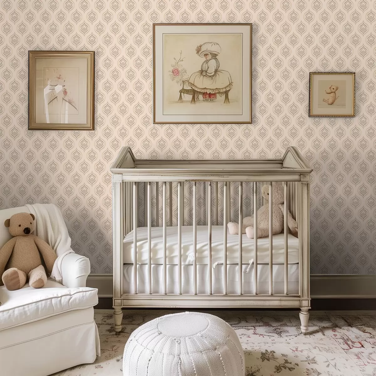 Шпалери Порошкові краплі з квіткою на теплому тлі a00977v2