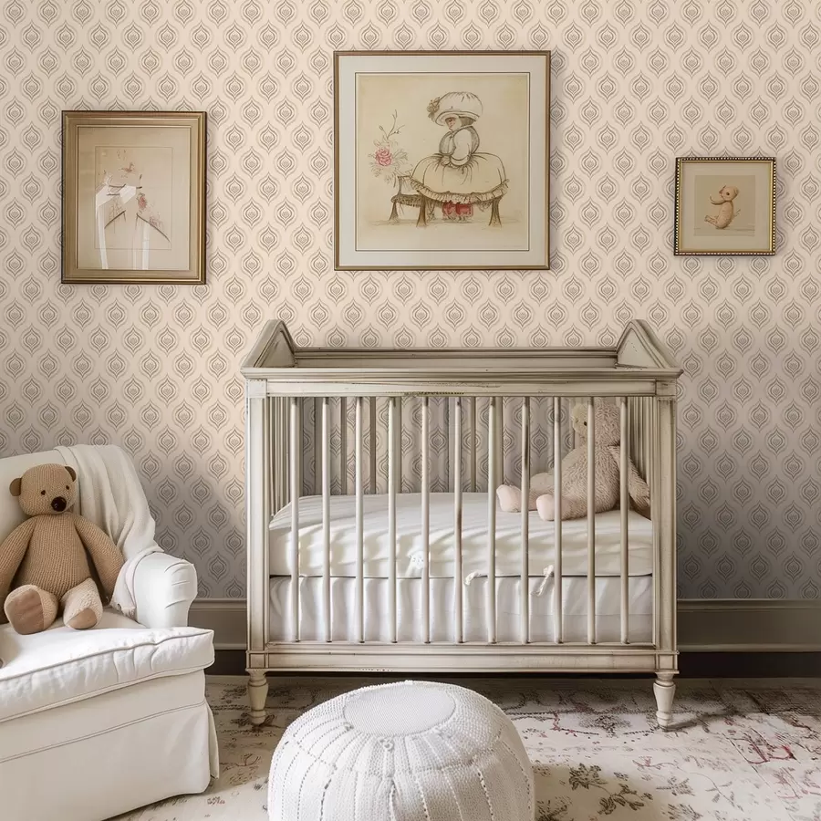 Шпалери Порошкові краплі з квіткою на теплому тлі a00977v2