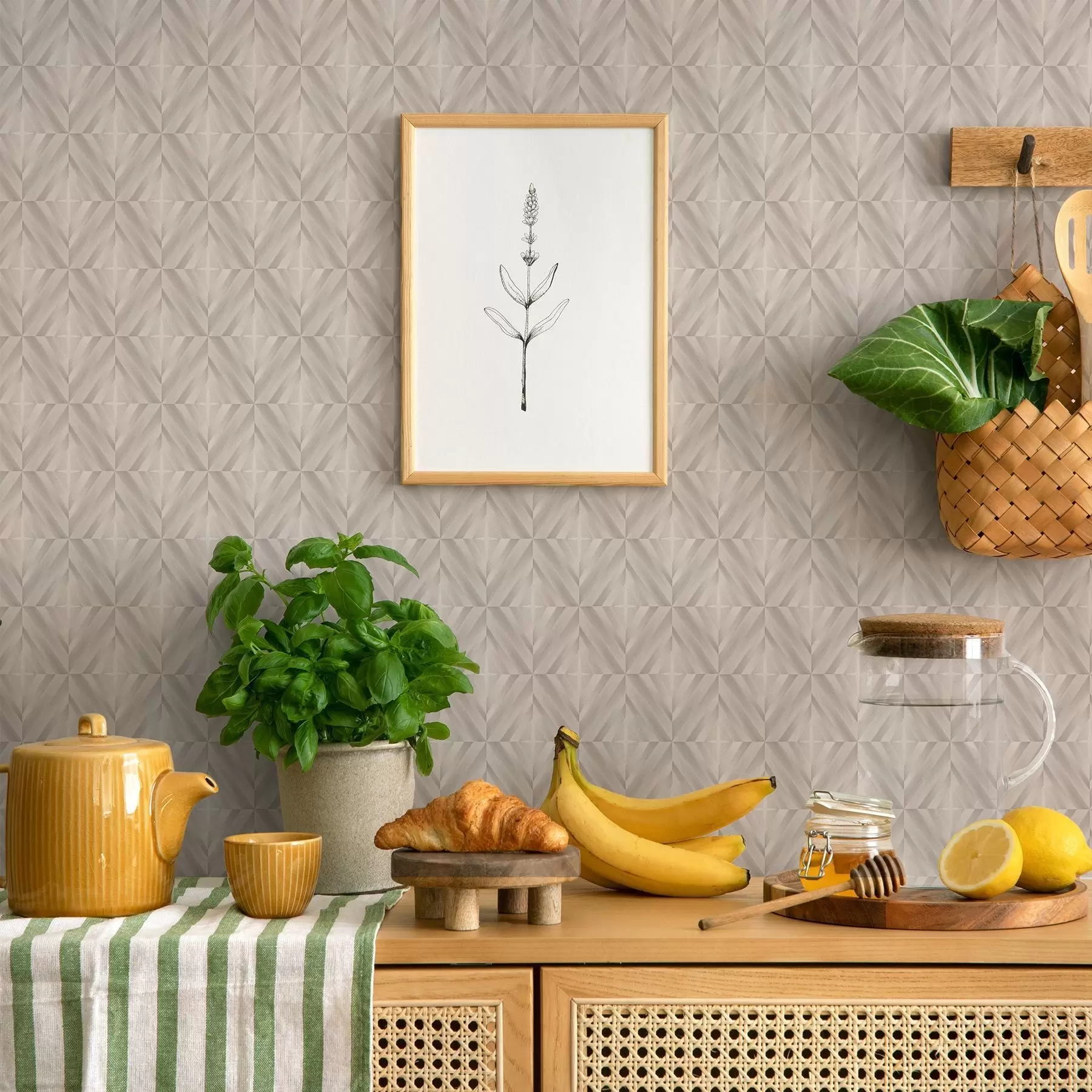 Шпалери Світлі квадрати з перехресними м'якими діагональними штрихами a00984