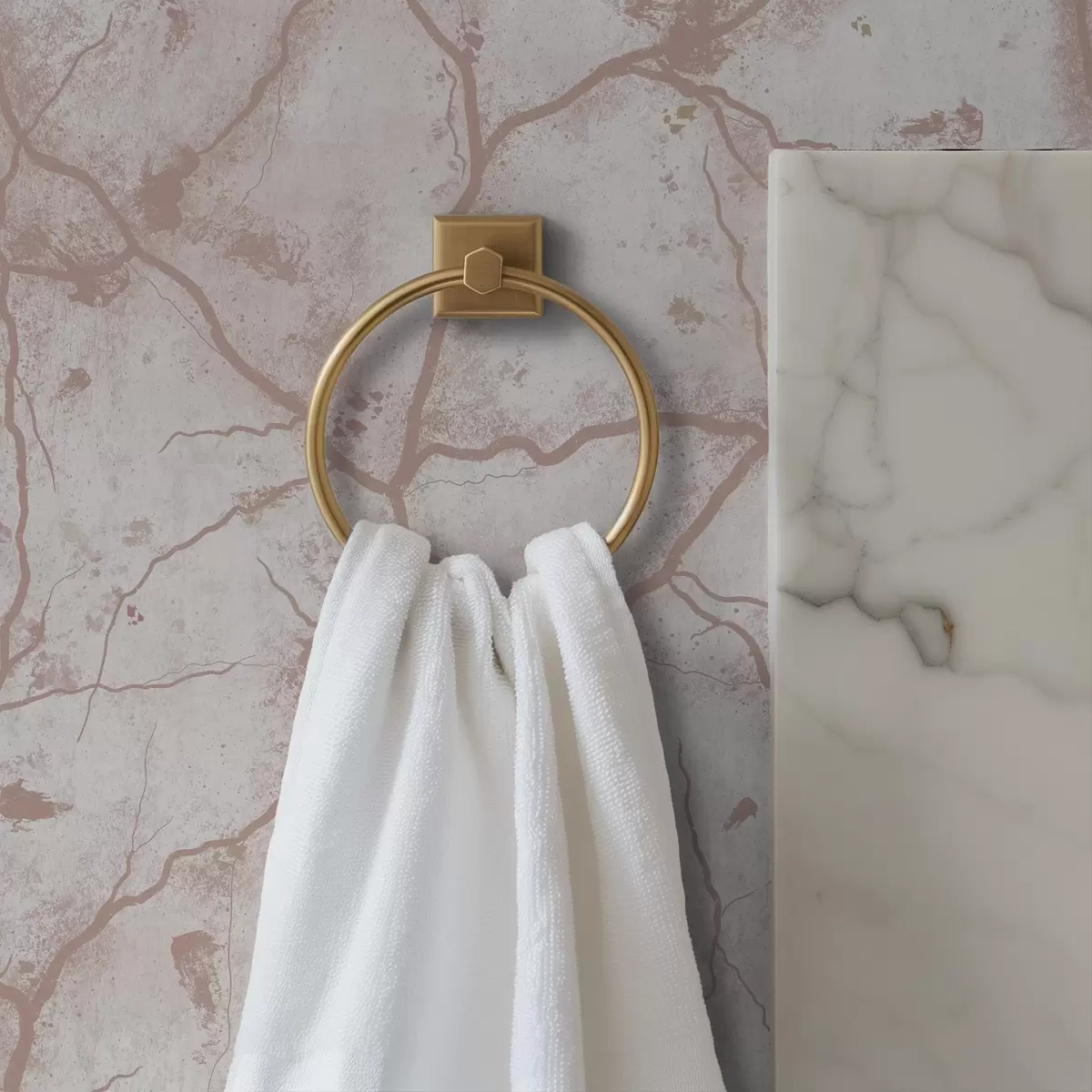 Шпалери Легкий бетон з мереживом рожевих тріщин і плям a00987