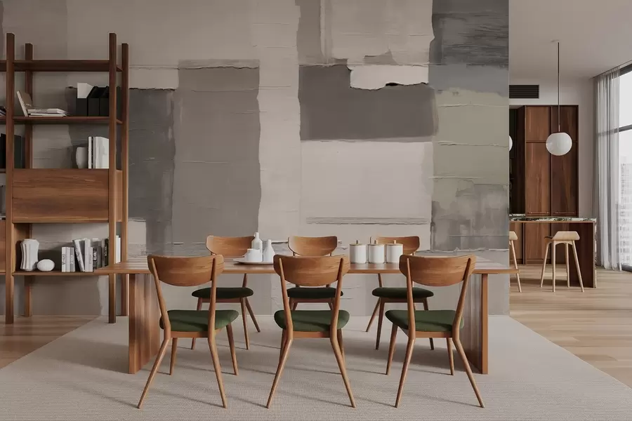 Шпалери Спокійні прямокутники з текстурою в сіро-бежевих тонах w04958