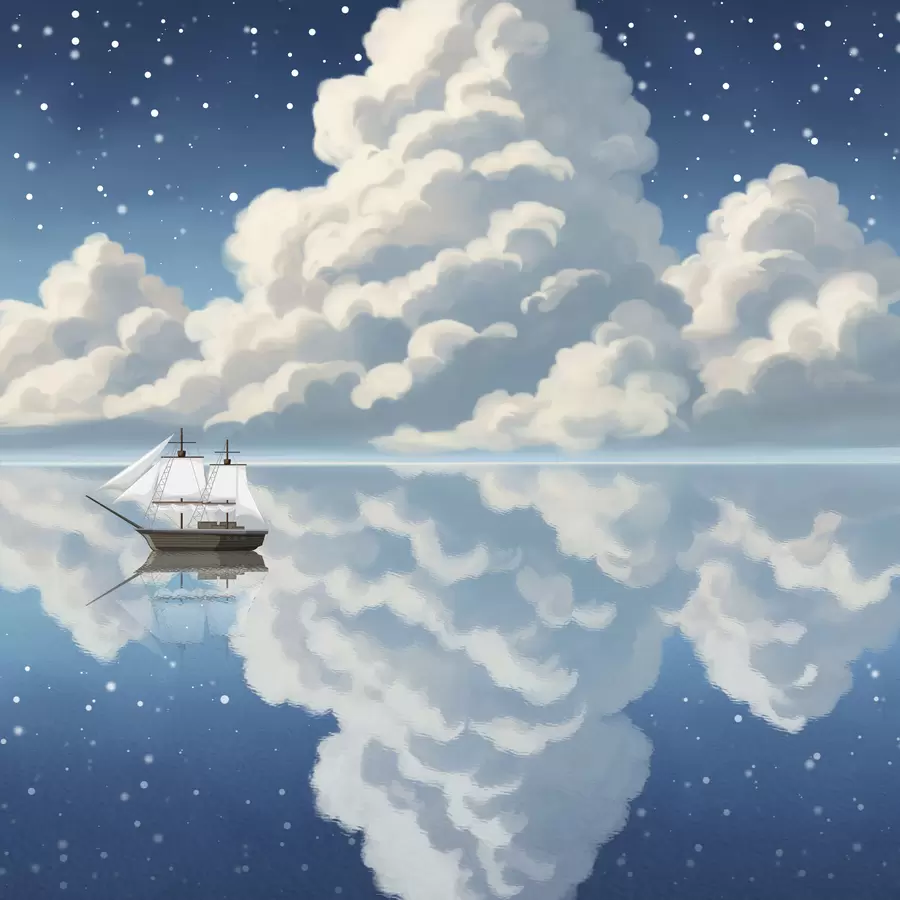 Шпалери Густі хмари над водою w04996