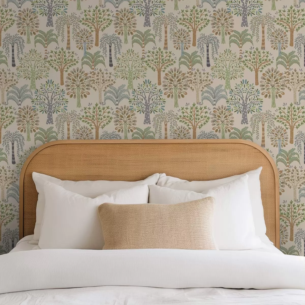 Шпалери Декоративні дерева в м'якій природній палітрі a00960