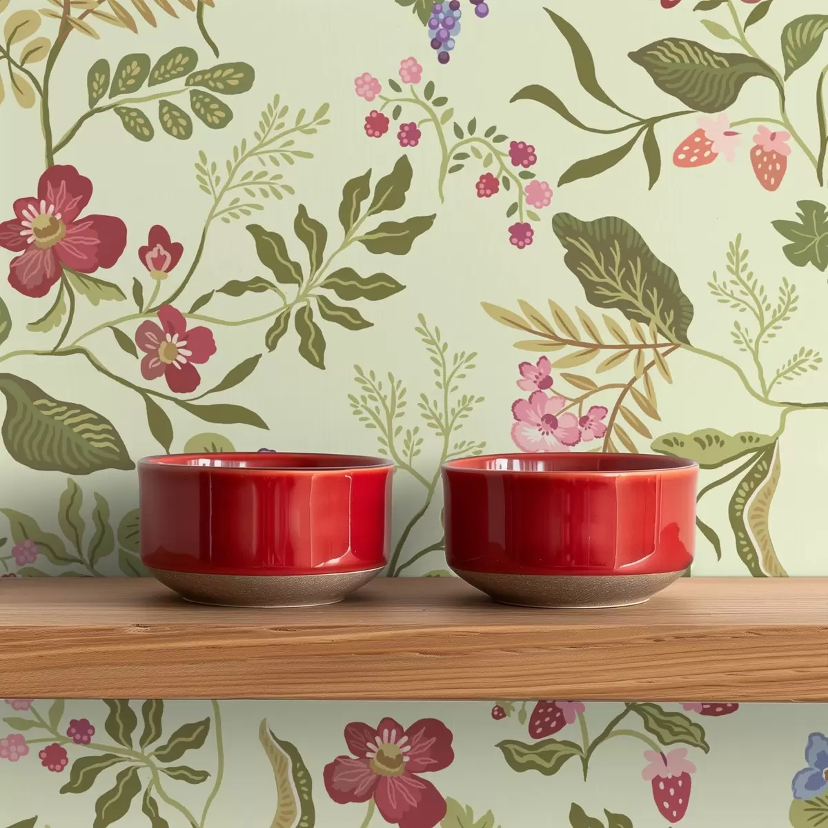 Шпалери Квітучий сад з ягодами, виноградом і польовими квітами a00961