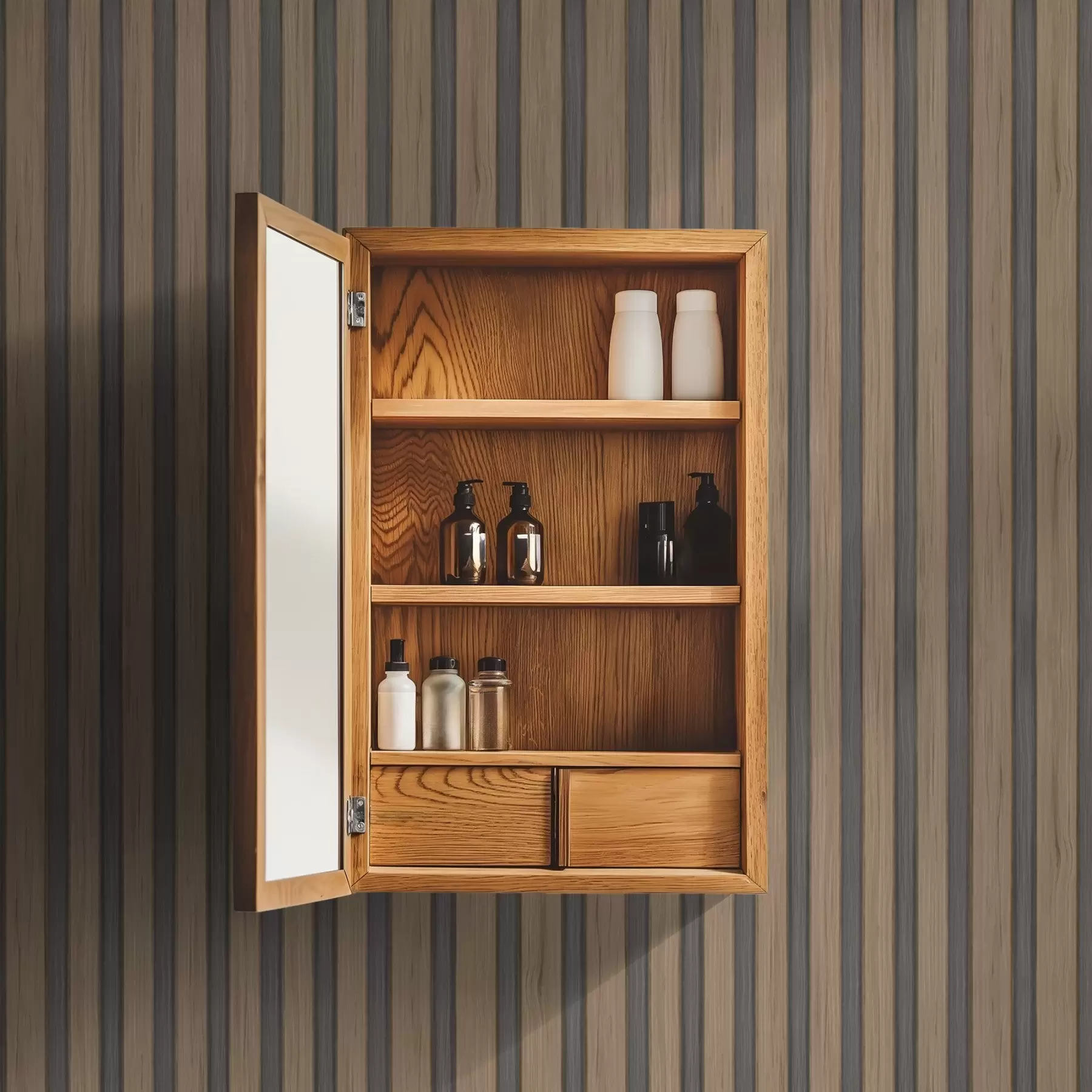 Шпалери Вертикальні дерев'яні планки з темно-сірими вставками a00991