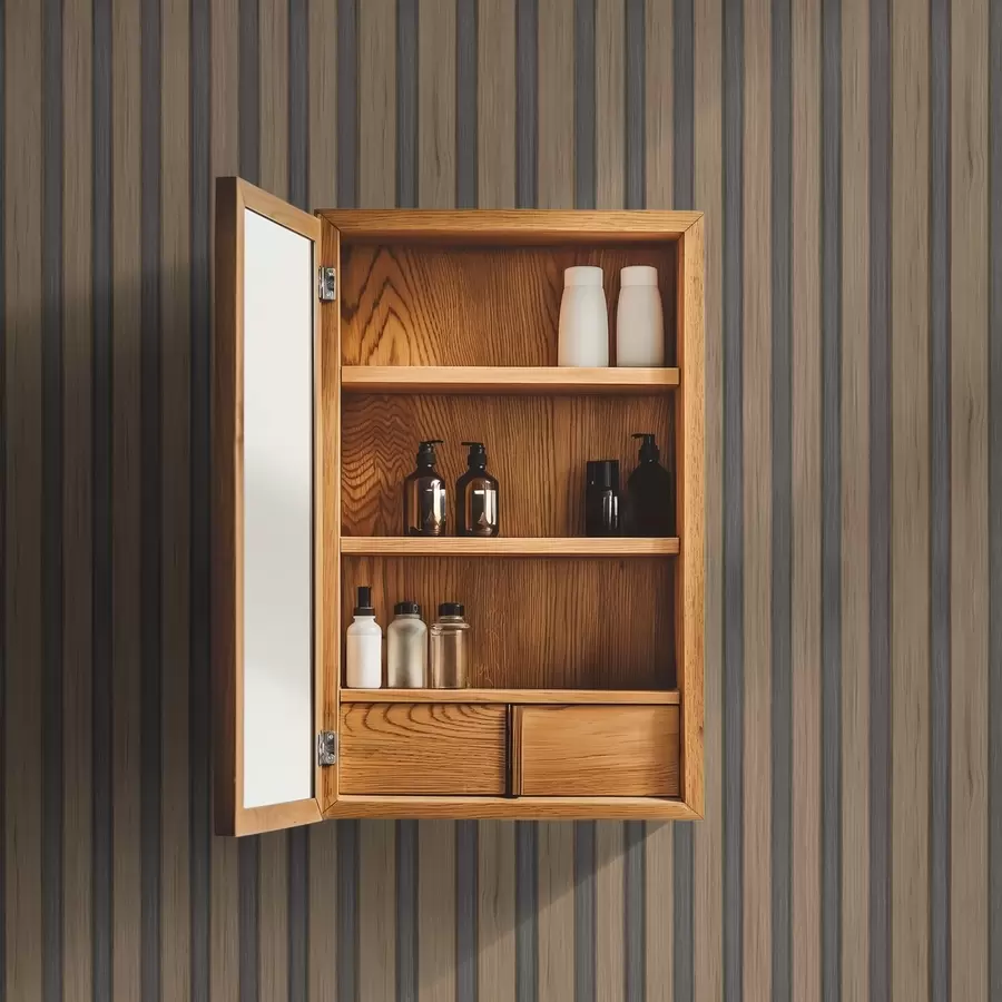 Шпалери Вертикальні дерев'яні планки з темно-сірими вставками a00991