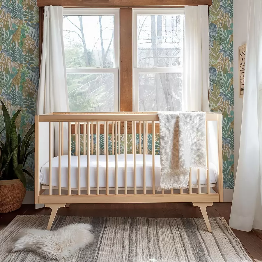 Шпалери Веселі тварини савани серед листя на білому тлі a01000