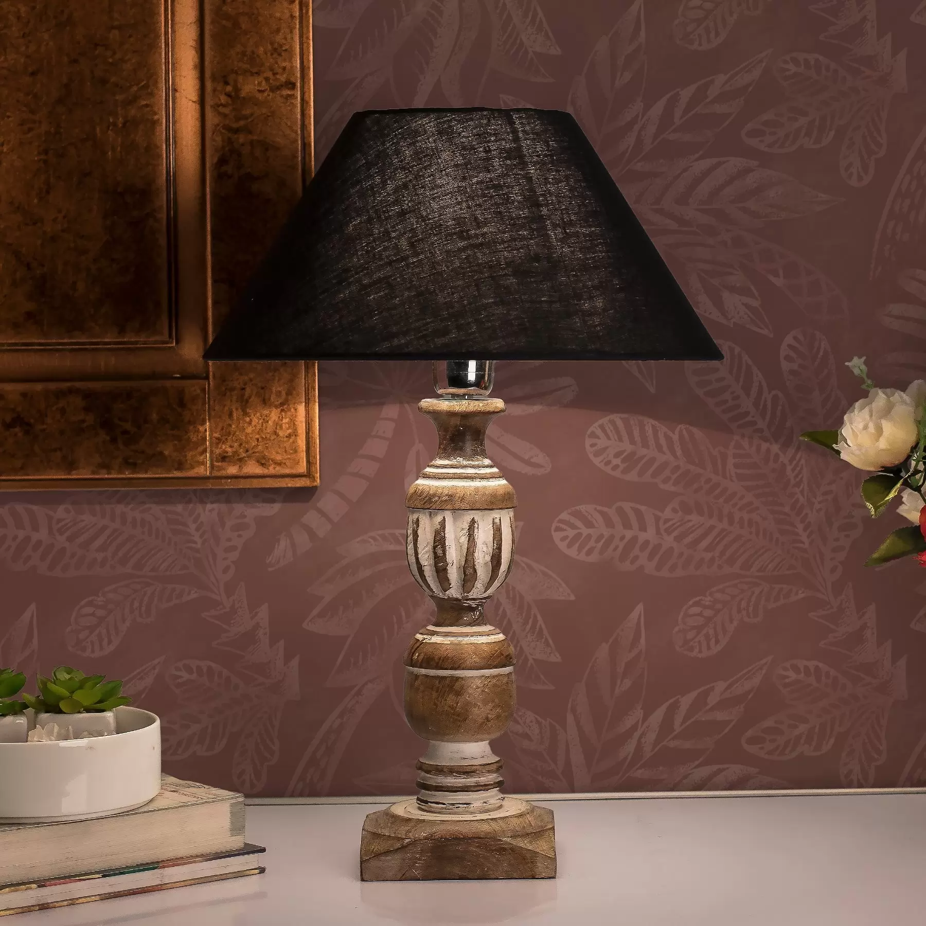 Шпалери Текстуровані тропічні листя в глибоких червоних теракотових відтінках a01001v2