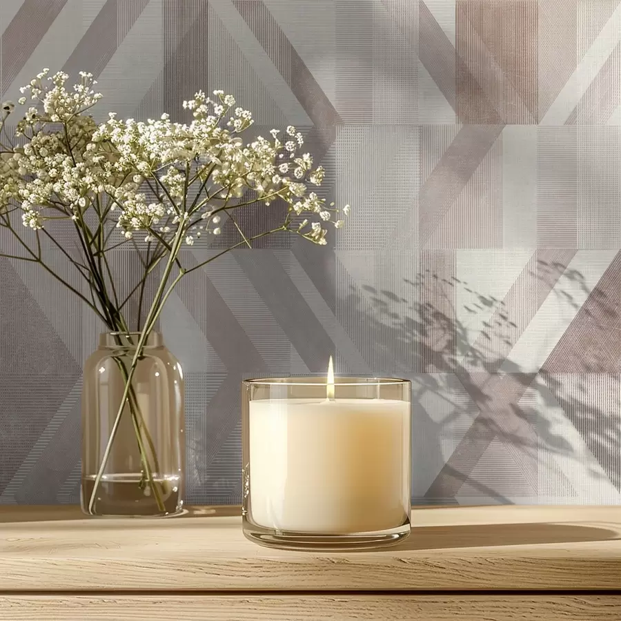 Шпалери Теплі геометричні стрілки в бежево-пісочних тонах a01056v2