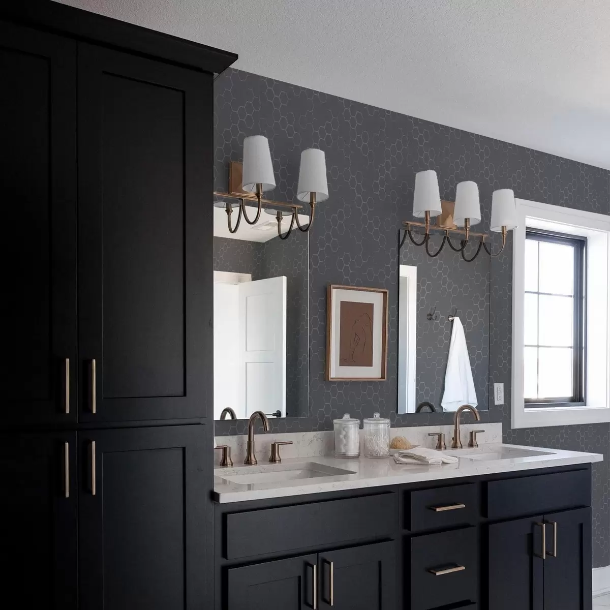 Шпалери Темний графітовий візерунок у вигляді сот з глибиною a01061v1