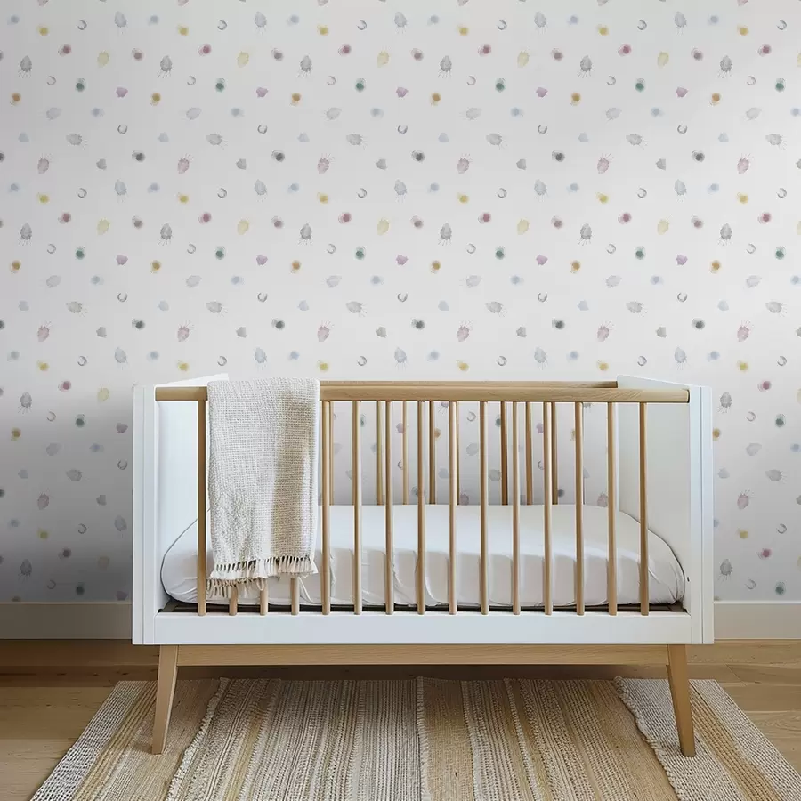 Шпалери Великі кольорові акварельні плями на білому папері a01062