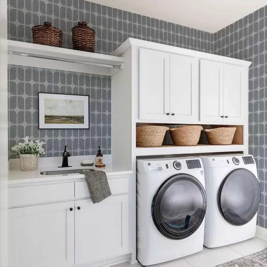 Шпалери Сіра мозаїка з прямокутними арками та м'якою текстурою a01068