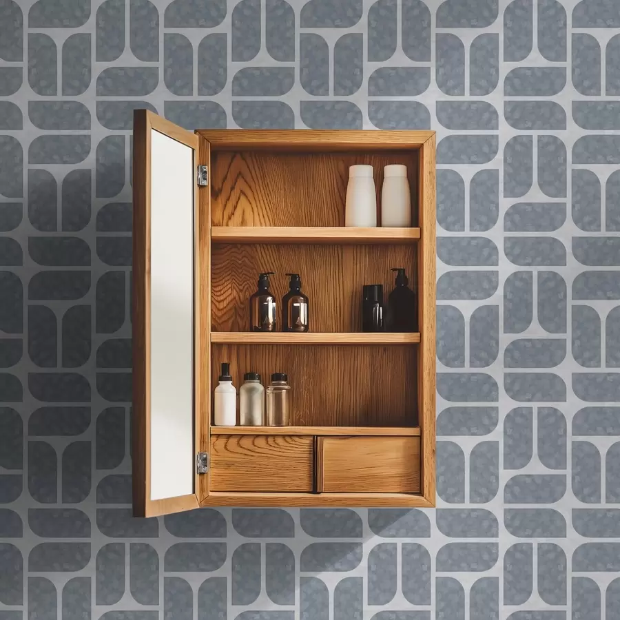 Шпалери Сіра мозаїка, що чергує округлі та прямокутні форми a01069