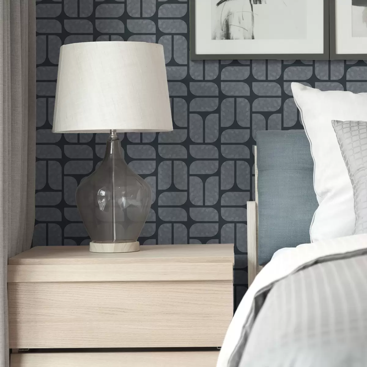 Шпалери Темний фон із сірою мозаїкою із заокруглених модулів a01069v1