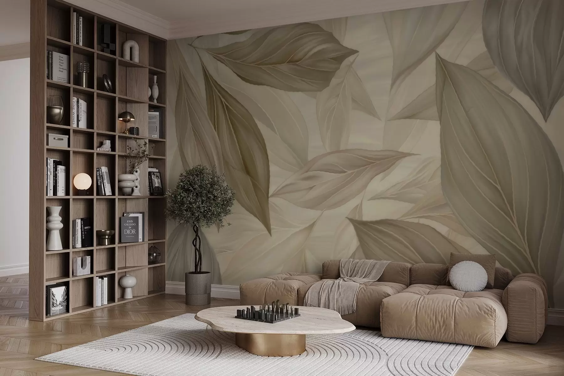 Шпалери Абстрактні ніжні листя w04969