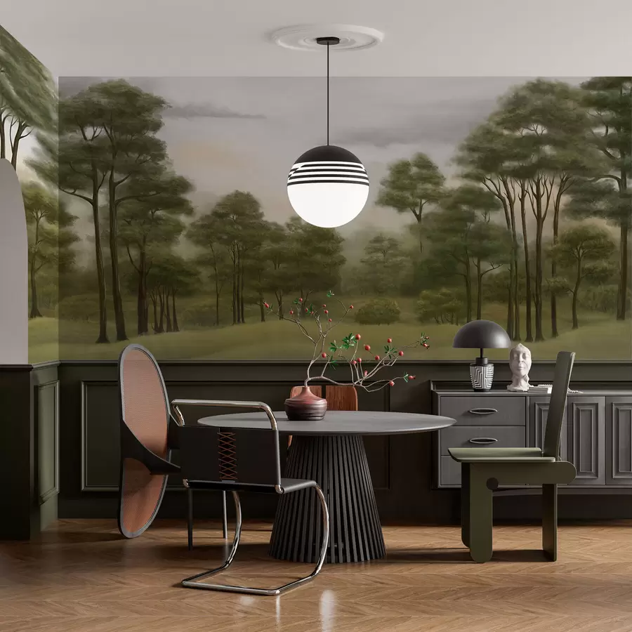 Шпалери Спокійний лісовий пейзаж у ніжних відтінках w02193