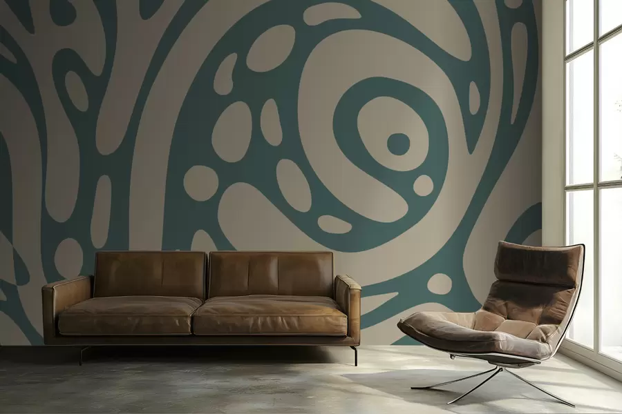 Шпалери Абстрактний візерунок з плавними органічними формами w05071