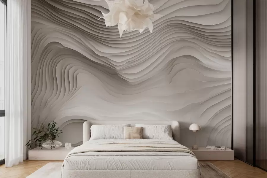 Шпалери імітація об'ємних ступінчастих рельєфів в бежевих тонах w05061v1