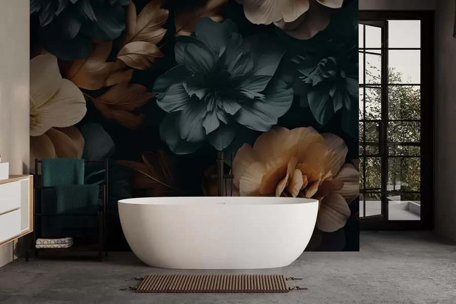 Шпалери Темний квітучий сад w05007