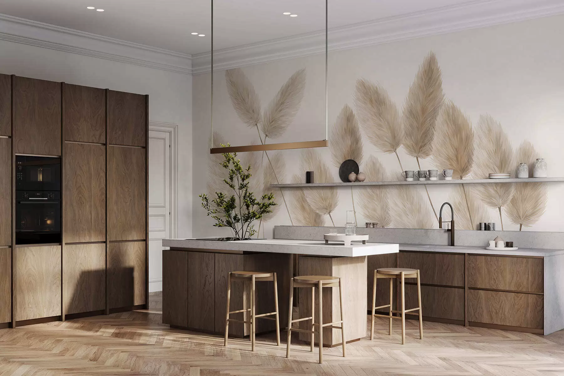 Шпалери Польові колоски w05175