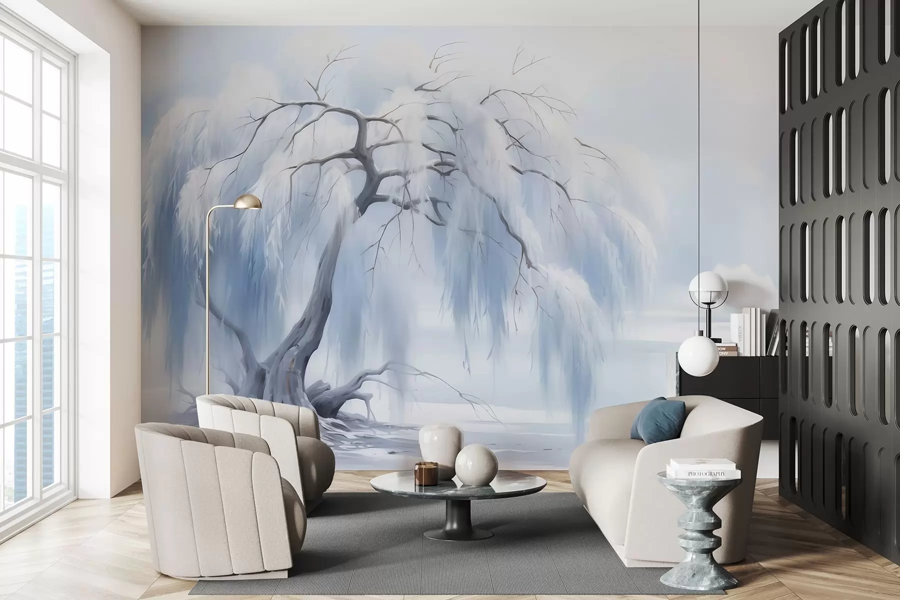 Шпалери Пишне розфарбоване дерево w05179