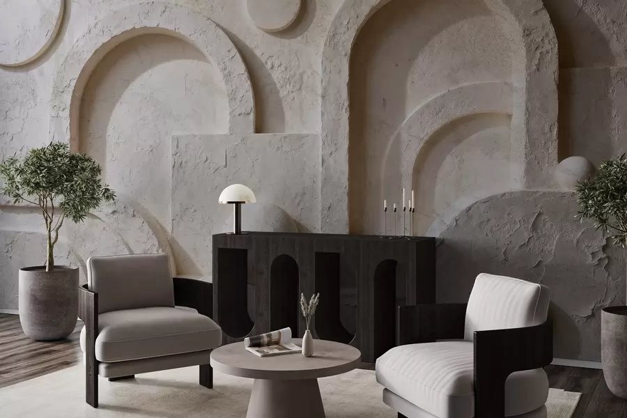 Шпалери Об'ємна геометрія з бетону w05186