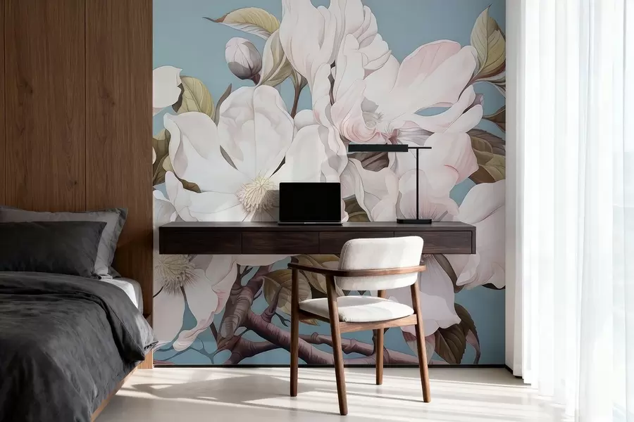 Шпалери Пишні квіти на гілці дерева w05178