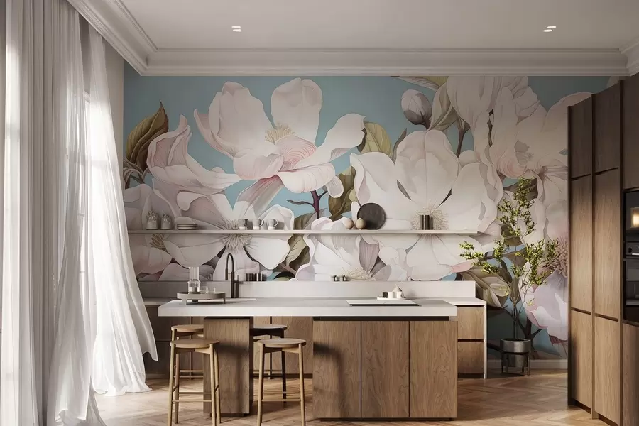 Шпалери Пишні квіти на гілці дерева w05178