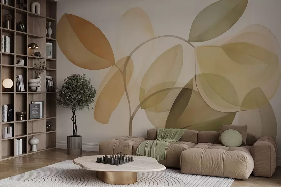 Шпалери Абстрактні листя імітація живопису w05208