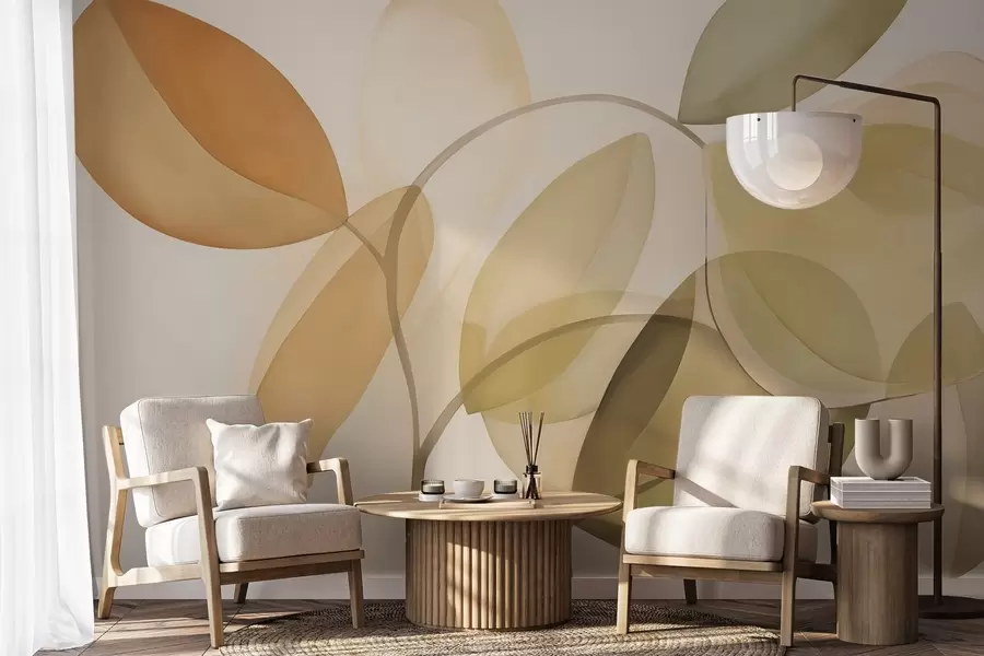 Шпалери Абстрактні листя імітація живопису w05208