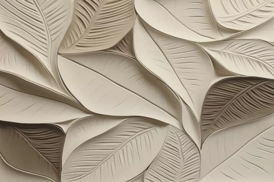 Шпалери Абстрактні листя з жилками w05209